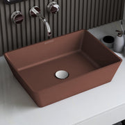 Plantex Granite Quartz Counter Top WashBasin/Rectangle Tabletop Wash Basin/Vessel Sink Wash Basin Over Counter for Home/Restaurant (Brown - 18 x 13 x 5 Inch)