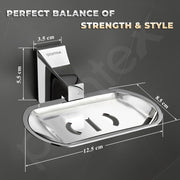 Plantex Soap Holder for Bathroom/Pure Brass Single Soap Dish/soap Stand/Soap Bar/Soap Case/Bathroom Accessories - Pack of 1 (APS-DL-03, Chrome)