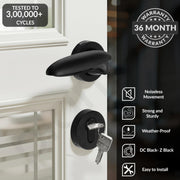 Plantex Door Lock for Home/Main Door Lock Set/Mortise Lock with Brass Lock Body & Cylinder  (7134, DC-Black & Z-Black)