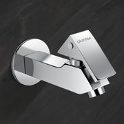 Plantex Pure Brass PRI-302 Bib Cock Tap for Bathroom with Water Saving Aerator/Basin Tap for Bathroom with Brass Wall Flange and Teflon Tape- 7 Year Warranty (Long Body-Chrome)