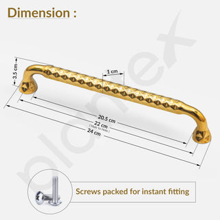 Plantex Cabinet Handle/224mm Handle for Cabinet/Door Pull-Push Handle for Home/Office - Pack of 1 (Gold)