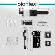 Plantex Main Door Lock/Mortise Lock for Door with 3 Years of Warranty - Robust Door Lock for Home with Brass Lock Body & Cylinder(7068 - DC-Black & Z-Black)