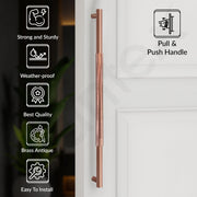 Plantex Heavy Duty Door Handle/Door & Home Decor/36 inch Main Door Handle/Door Pull-Push Handle - Pack of 1 (PVD Rose Gold)