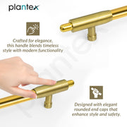 Plantex 18 Inch Main Door Handle/Pull-Push Handle for Main Door/Stainless Steel Handle for Home&Office/Hotel - Pack of 1 (Brass Antique & PVD Gold)