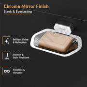 Plantex Soap Holder for Bathroom/304 Grade Stainless Steel Soap Dish/Soap Case/Soap Stand/Bathroom Accessories - Pack of 1 (Delta, 2801, Chrome)