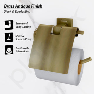 Plantex 304 Grade Stainless Steel Tissue Paper Roll Holder/Toilet Paper Roll Holder for Bathroom Accessories - Splash (Antique)