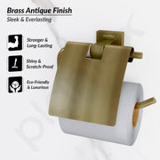 Plantex 304 Grade Stainless Steel Tissue Paper Roll Holder/Toilet Paper Roll Holder for Bathroom Accessories - Splash (Antique)