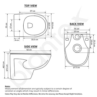 Plantex Wall Hung Commode/Rim Ceramic Western Toilet/Washdown Commode for Toile with Soft Closing Toilet Seat - P Trap Outlet - (White)