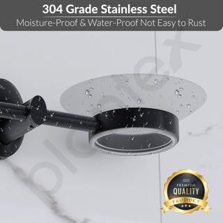 Plantex 304 Grade Stainless Steel Double Soap Holder/Dish/Stand for Bathroom and Wash Basin/Bathroom Accessories - Oreva (Black)