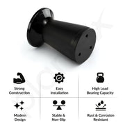 Plantex 3 Inch Sofa Leg for Bed Furniture/Aluminium Sofa Leg for Table/Support Legs/Furniture Leg - Pair of 1 (2 Piece) (DTS-87, Black)