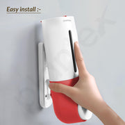 Plantex Liquid Soap Dispenser/ABS Plastic Shampoo Dispenser/Wall Mount handwash Dispenser for Bathroom Accessories - Red & White