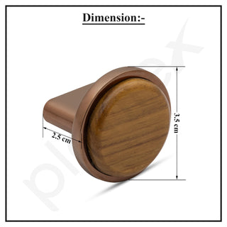Plantex Knobs for Drawer/Round Drawer Knobs/Knobs for Cabinets/Pull-Push Knobs for Kitchen/Bedroom Drawer - Pack of 3 (Small, Rose Gold & Wood)