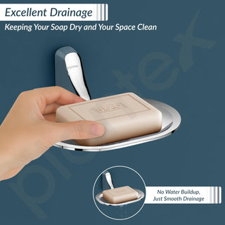 Plantex Rich Brass Unique Soap Holder for Bathroom/Wall Mounted Soap Holder/Soap Stand/Bathroom Accessories - (Chrome)