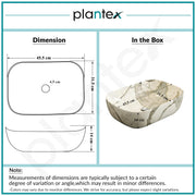Plantex Ceramic Tabletop Wash Basin/Basin for Bathroom/Designer Sink for Living Room/Wash Basin for Restaurant, Hotel (Marble Finish, 18 x 13 x 5.5 Inch)