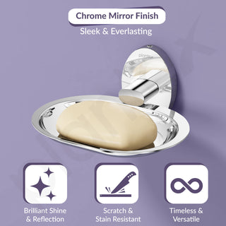 Plantex 304 Grade Stainless Steel Soap Holder Stand for Bathroom and Wash Basin/Wall Mounted Soap Holder/Soap Dish/Bathroom Accessories (Chrome)