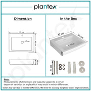 Plantex Ceramic Wall Hung Basin with 10 Years Glaze Warranty by Plantex/Washbasin for Bathroom/Wall Mounted Wash Basin/Sink for Living Room (Laric, White)