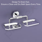 Plantex 304 Grade Stainless Steel Dual Soap Holder/Soap Stand/Soap Dish/Bathroom Accessories - Nipron (Chrome)