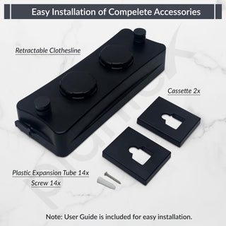 Plantex Retractable Double Row Clothesline/Indoor - Outdoor Clothesline/Lockable Cloths Line - Approx 5.1 Meter (16.73 ft.) - (20 kg Capacity) (Black)