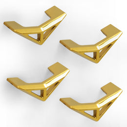 Plantex Knobs for Drawers/Drawer Knobs/Triangle Knob for Cabinets/Drawer Handle/Pull-Push Knob for Kitchen/Bedroom Drawers - Pack of 4 (Gold)