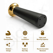 Plantex 6 Inch Sofa Leg for Bed Furniture/Aluminium Sofa Leg for Table/Support Legs/Furniture Leg - Pair of 4 (8 Piece) (DTS-87, Black & Gold)