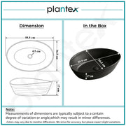 Plantex Designer Ceramic Basin/Table Top Wash Basin for Bathroom/Countertop Vessel Sink Basin for Home/Office/Restaurant (Matt Black, 22 x 14 x 7 Inch )