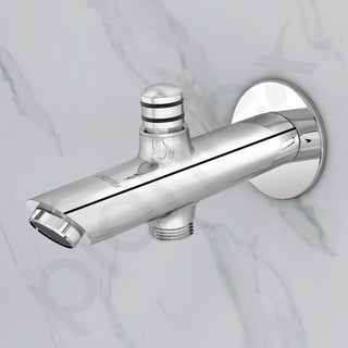 Plantex Pure Brass Bathtub Spout with Brass Wall Flange/Button Attachment for Hand Shower -(BAL-522-Mirror-Chrome)