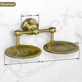 Plantex 304 Grade Stainless Steel Double Soap Holder Stand for Bathroom and Wash Basin/Bathroom Accessories - Skyllo (Antique)