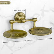 Plantex 304 Grade Stainless Steel Double Soap Holder Stand for Bathroom and Wash Basin/Bathroom Accessories - Skyllo (Antique)