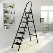 Plantex Steel 7 Step Ladder/Foldable Ladder for Home/Anti-Skid Wide 7 Step Ladder - (Apex - Black)