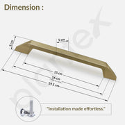 Plantex Cabinet Handle/Kitchen Cabinet Door Handle/Wardrobe/160 mm Cupboard Handle/Door Pull-Push Handle for Home/Office - Pack of 2 (Brass Antique)