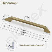 Plantex Cabinet Handle/Kitchen Cabinet Door Handle/Wardrobe/224 mm Cupboard Handle/Door Pull-Push Handle for Home/Office - Pack of 2 (Brass Antique)