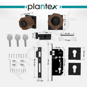 Plantex Heavy Duty Door Lock/Stainless Steel and Wooden Main Door Mortise Lock Handle/Handle Set for Home/Office/Door Accessories (Black, Wooden)