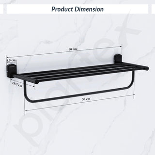 Plantex 304 Grade Stainless Steel 24 inch Towel Rack/Towel Stand/Towel Bar/Towel Hanger for Bathroom/Bathroom Accessories - Parv (Black)