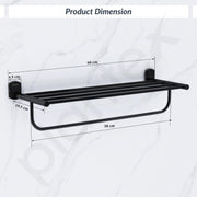 Plantex 304 Grade Stainless Steel 24 inch Towel Rack/Towel Stand/Towel Bar/Towel Hanger for Bathroom/Bathroom Accessories - Parv (Black)