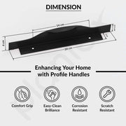 Plantex Profile Handle for Kitchen Cabinet/8 Inch Aluminium Drawer Profile Handle/Wardrobe Pull Handle for Home/Office/Hotel - Pack of 2 (Black)