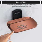 Plantex 304 Grade Stainless Steel soap Dish for Bathroom/Soap Stand for Bathroom/Soap Dish/Bathroom Accessories - Parv (Rose Gold & Black)