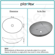 Plantex Table Top Wash Basin for Bathroom/Designer Ceramic Basin/Countertop Vessel Sink Basin/Wash Basin Over Counter for Home/Office (Light Grey - 20 x 15.5 x 5 Inch)