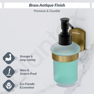 Plantex 304 Grade Stainless Steel Liquid Soap Dispenser/Shampoo Dispenser/Handwash Dispenser/Bathroom Accessories - Parv (Brass Antique)