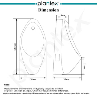 Plantex Ceramic Premium Wall Mount Large Urinal Pot For Gents/Male/Boy/Men Toilet For Washroom-(White,Uero)