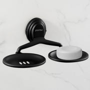 Plantex 304 Grade Stainless Steel Bathroom Double Soap Holder/Wall Mounted Soap Holder/Bathroom Accessories - Cubic (Black)
