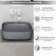 Plantex Ceramic One-Piece Commode for Toilet with Tabletop Wash Basin for Bathroom/Rimless Western Toilet/Bathroom Wash Basin/S Trap Commode - Smoke