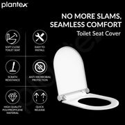 Plantex Hygienic Toilet Combo/Polypropylene Toilet Seat Cover / Self Adhesive Toilet paper holder/D- Shape Health Faucet Set with 1.20 meter hose Pipe for Toilet and Clamp (Chrome)