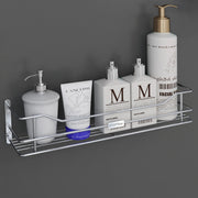 Plantex Stainless Steel Bathroom Shelf/ Shelf for Bathroom Organizer/Wall Shelf for Bathroom with Railings/Kitchen Storage Shelves-(18 inch, Chrome)