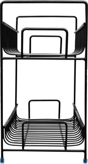 Plantex Stainless Steel Multipurpose 2-Tier Bathroom Organizer Shelf/Stand for Kitchen/Storage organizer for Kitchen/Bathroom and Kitchen Accessories (Black)