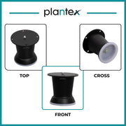 Plantex 3 Inch Sofa Legs for Bed Furniture/Sofa Legs for Table/Sofa Support Legs with Rubber Grip (Black, 2 Pcs)