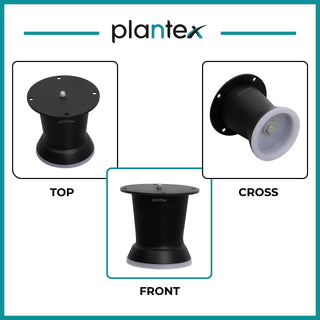 Plantex 3 Inch Sofa Legs for Bed Furniture/Sofa Legs for Table/Sofa Support Legs with Rubber Grip (Black, 10 Pcs)