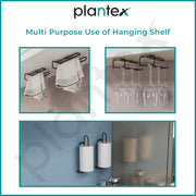 Plantex Multi-Functional Self Adhesive Toilet Paper Roll Holder/Toilet Roll Holder for Bathroom Accessories - Pack of 2 (Black-Wall Mount)
