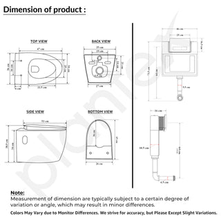 Plantex Polyethylene Wall Hung Commode for Toilet with Conceal Flush Tank/Dual Flush/Soft Closing Seat- (White)