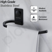 Plantex Metro Platinum Stainless Steel Napkin Ring/Towel Ring/Napkin Holder/Bathroom Accessories - Pack of 1 (Black)