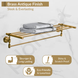 Plantex 304 Grade Stainless Steel Towel Rack for Bathroom/Towel Stand/Hanger/Bathroom Accessories - Niko (24 Inch-Antique)
